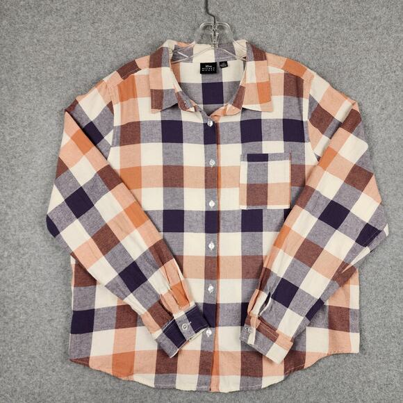 Disney Mickey Mouse and Friends Women's Shirt Flannel Button Up Long Sleeve L - Picture 2 of 9